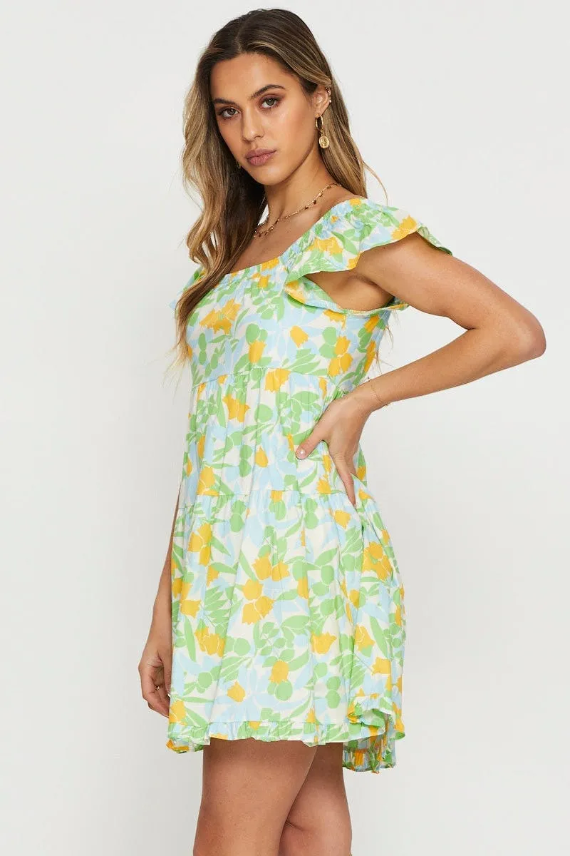 Beat Fresh Print A Line Dress Mini