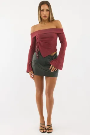 Black Mini Skirt Mid Rise Regular Fit Coated Denim Matching Belt