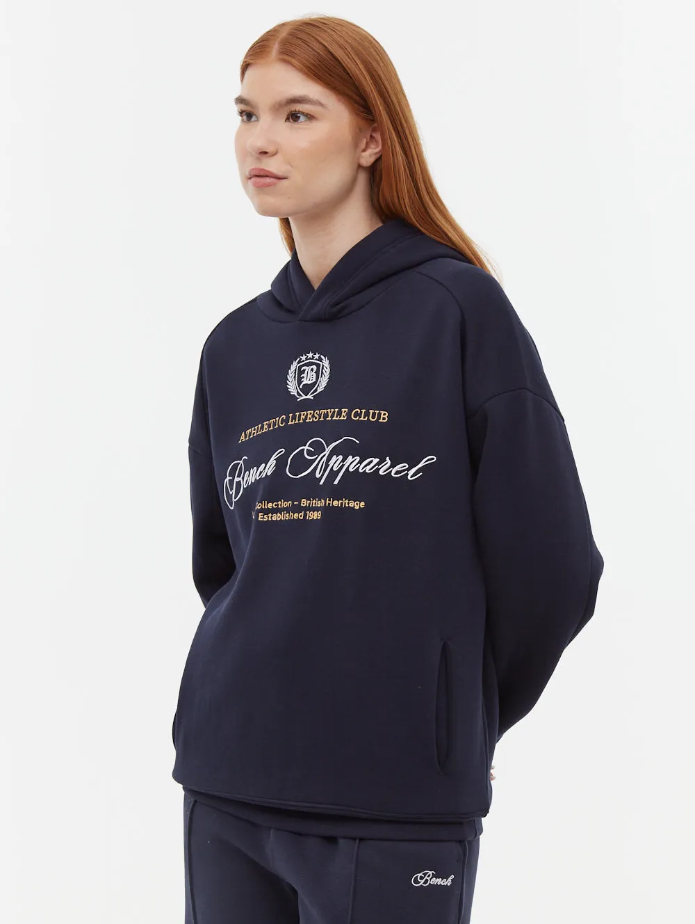 Fashion Core BuiltIn Grip Contessa Script Graphic Oversize Hoodie