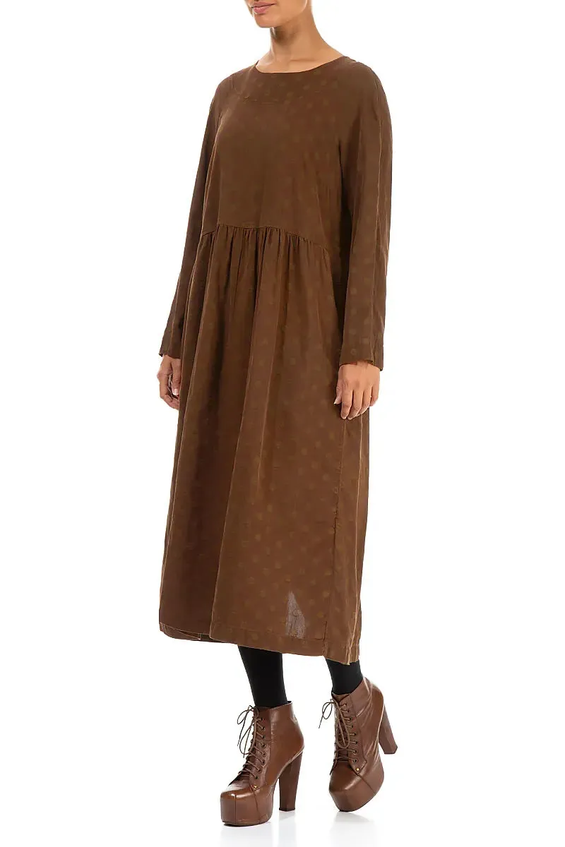 Cool Design PunctureResistant Fabric Buttoned Back Dotty Aged Copper Silk Dress