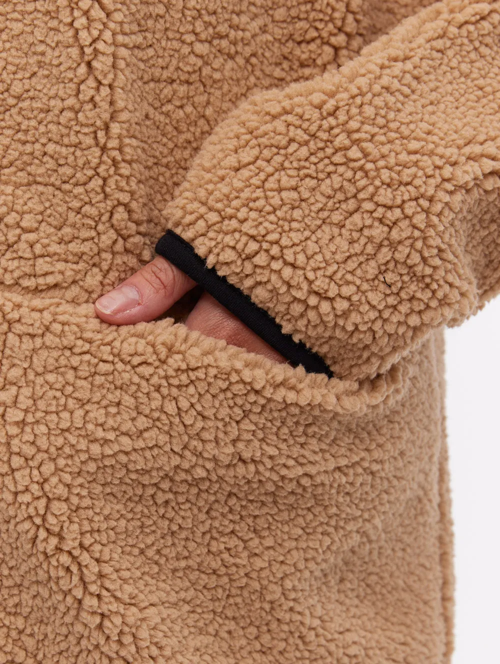 Riah Funnel-Neck Zip-Up - Beige Eco Core