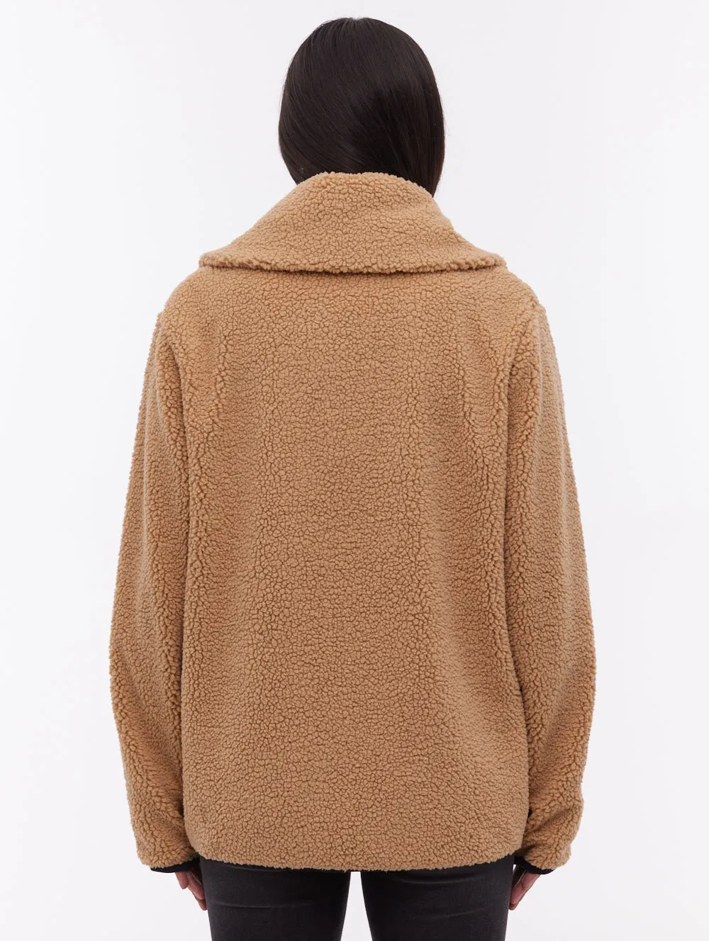ZeroChafeSeams Earth Fit Riah Funnel-Neck Zip-Up - Beige
