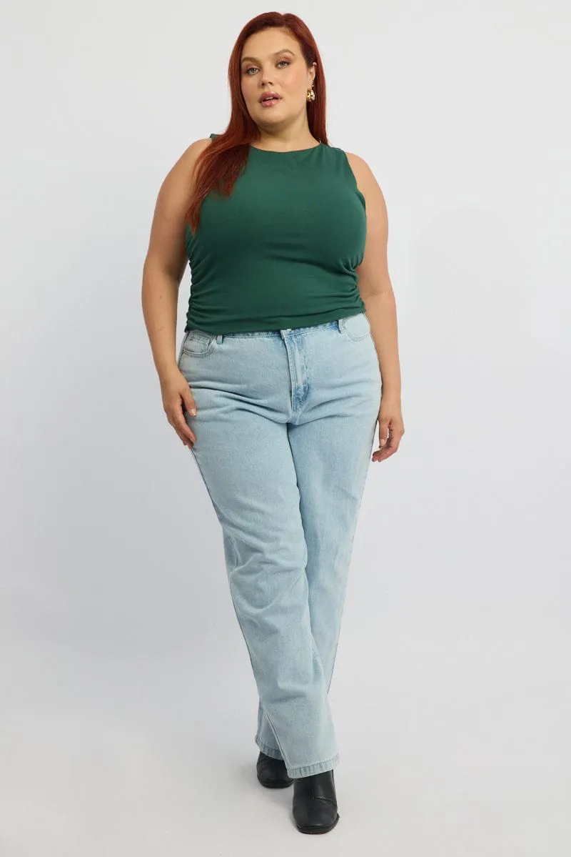 ComfortStretch Virtual Mode Green Tank Top Boat Cotton Span