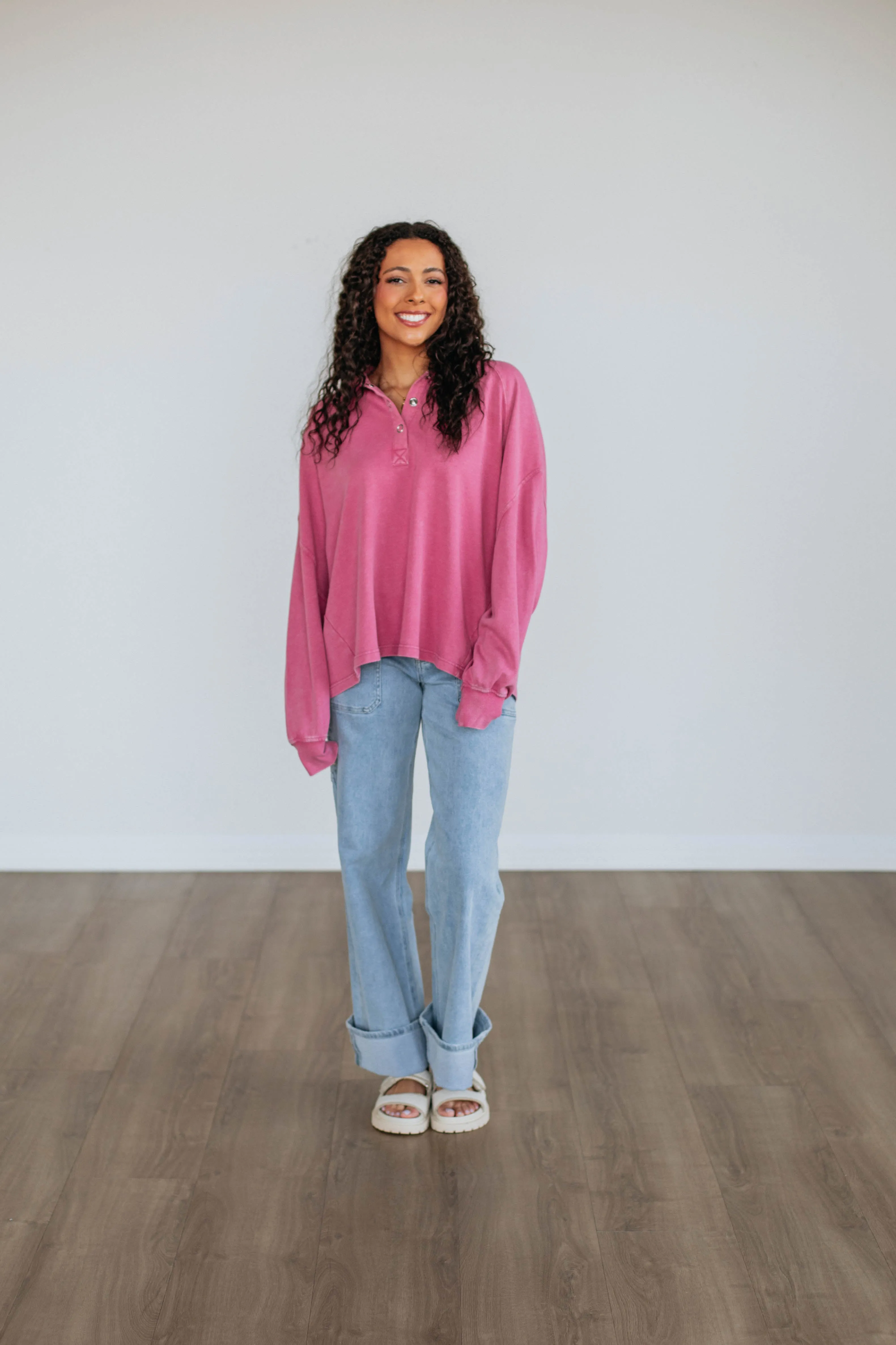 Jyl Washed Pullover - Berry Thermal regulation PunctureResistant Fabric