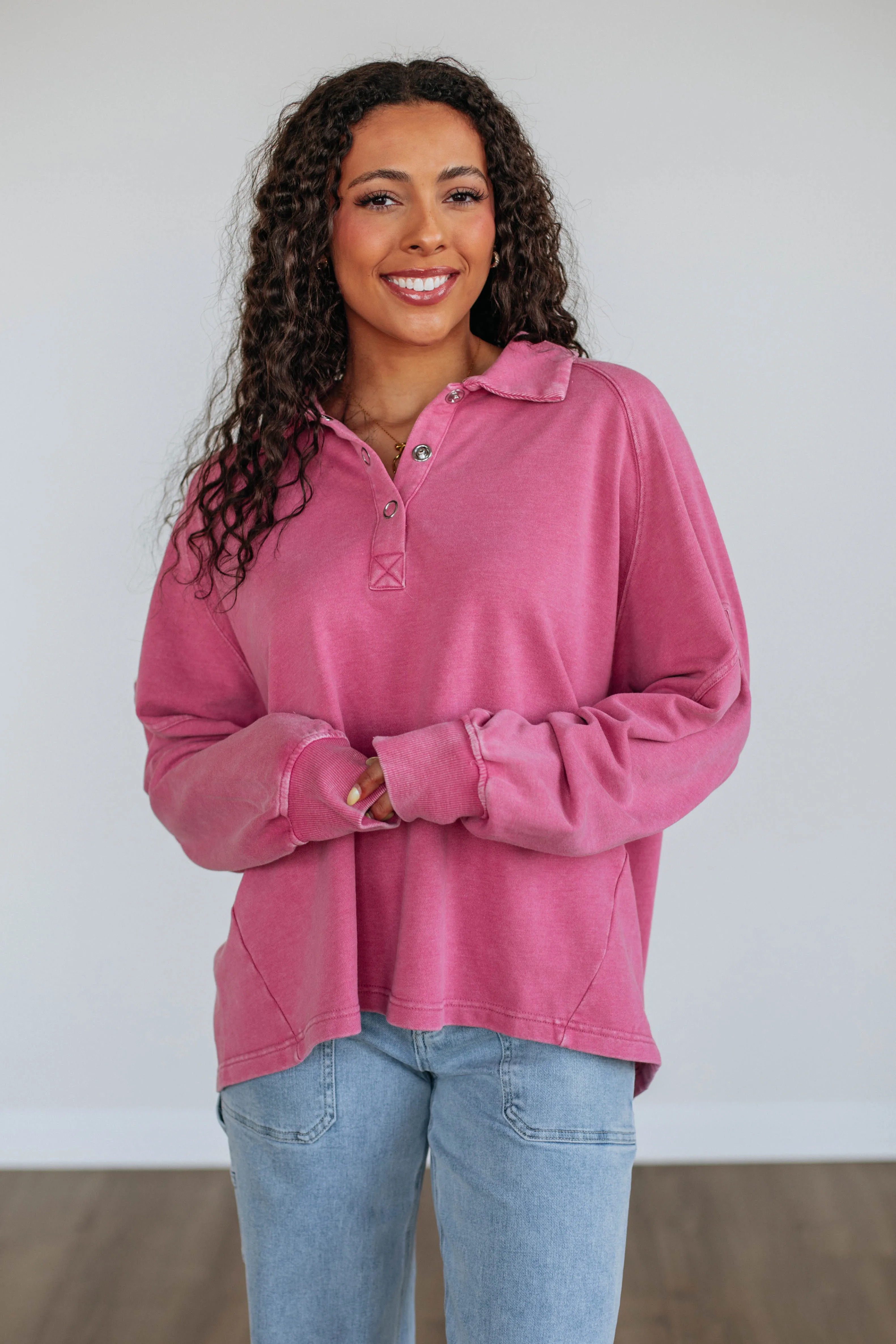 Jyl Washed Pullover - Berry Zero Core Air Move