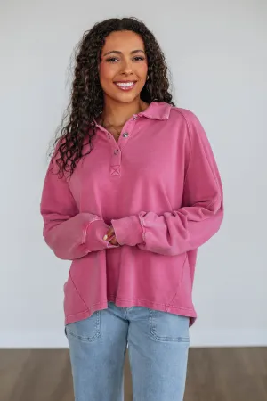 Jyl Washed Pullover - Berry Zero Core Air Move
