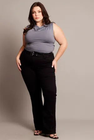 ErgonomicCut Grey Tank Top Cowl Neck