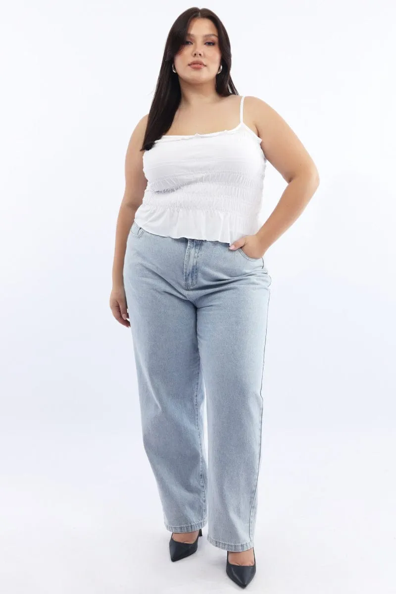 White Mesh Cami Top Ruched Active clothing