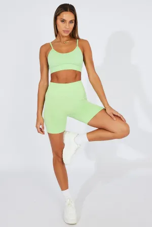 Eco Wear Green Seamless Top And Shorts Activewear Set