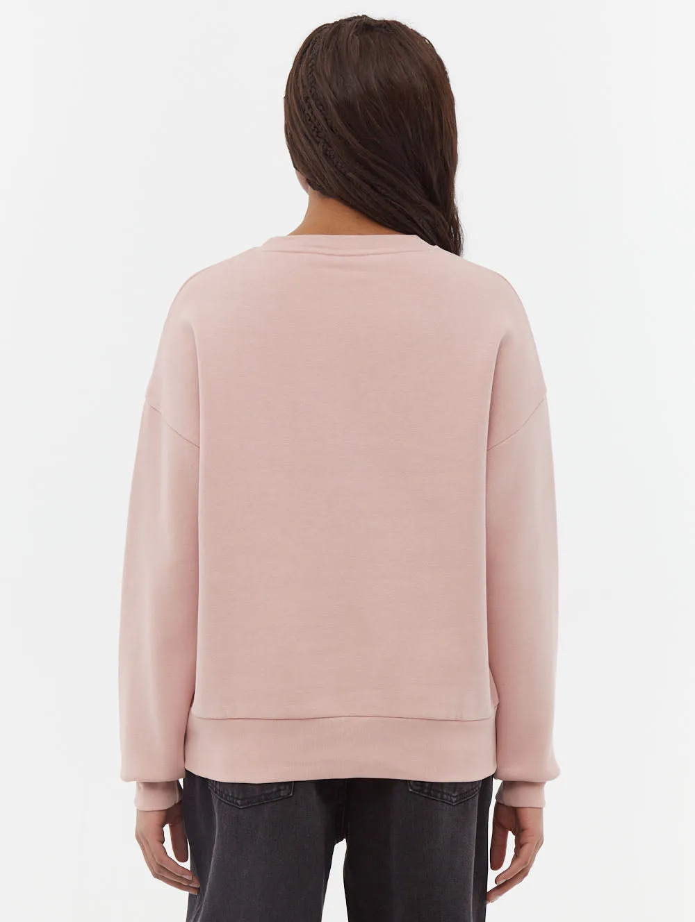 MoistureWicking Relaxed Style Steffi Retro Logo Crew Neck Sweatshirt
