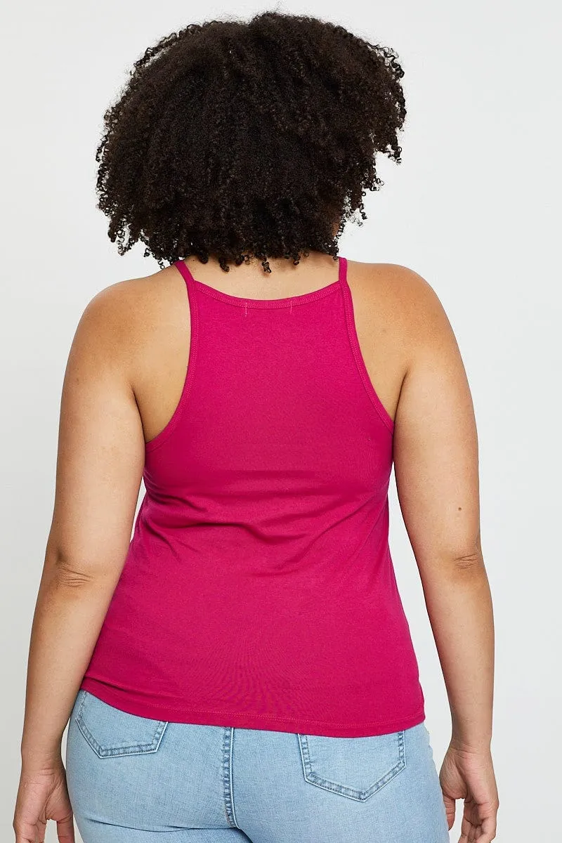 Fable Core H Pink Tank Top High Neck
