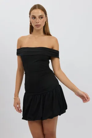 Black Bubble Dress Off Shoulder Energy Mood Star Light
