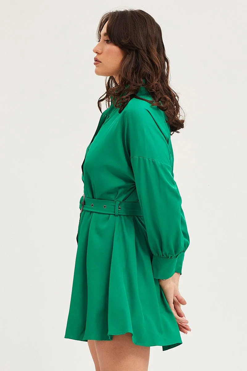 Run Ready Elite Core Green Dress Long Sleeve Mini