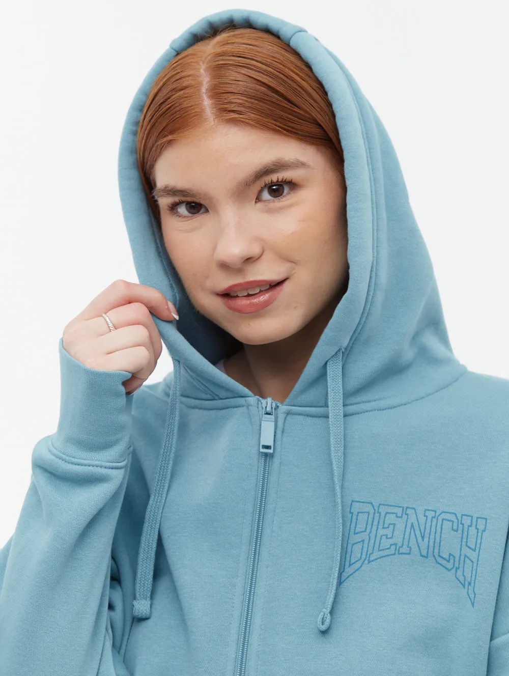 Zira Athletic Logo Zip-Up Hoodie Clean Cut