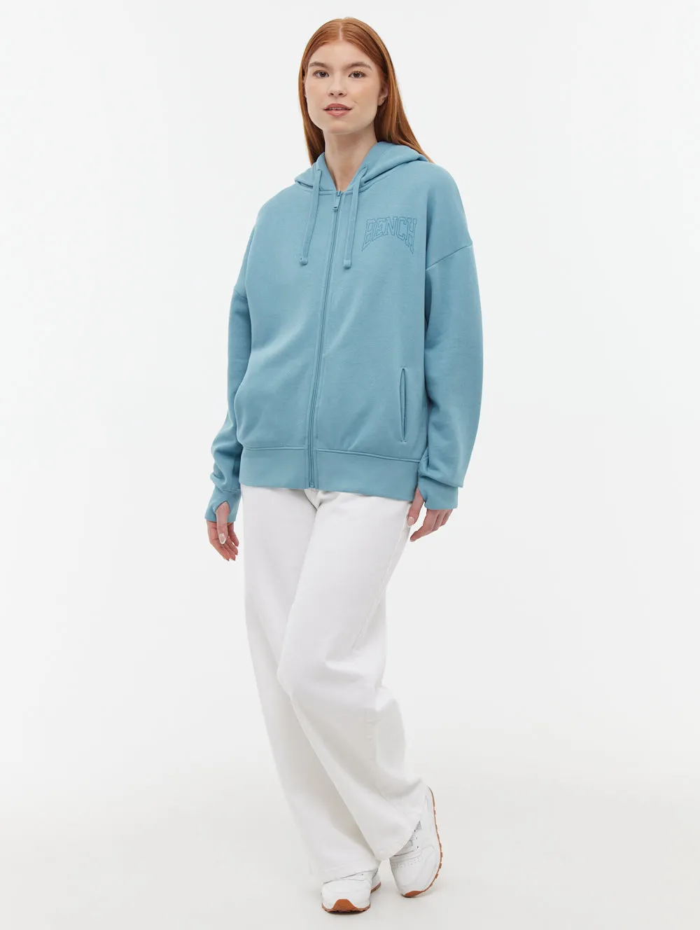 Easy Layer Concert Vibe Zira Athletic Logo Zip-Up Hoodie