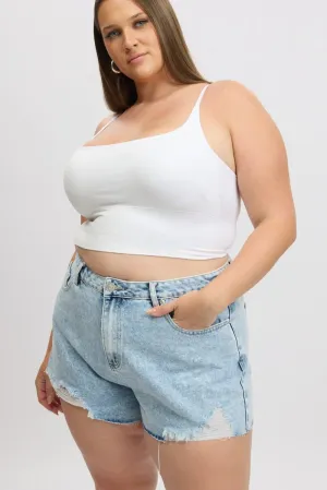 Flight Fit Weather Guard Denim Relaxed Shorts High Rise