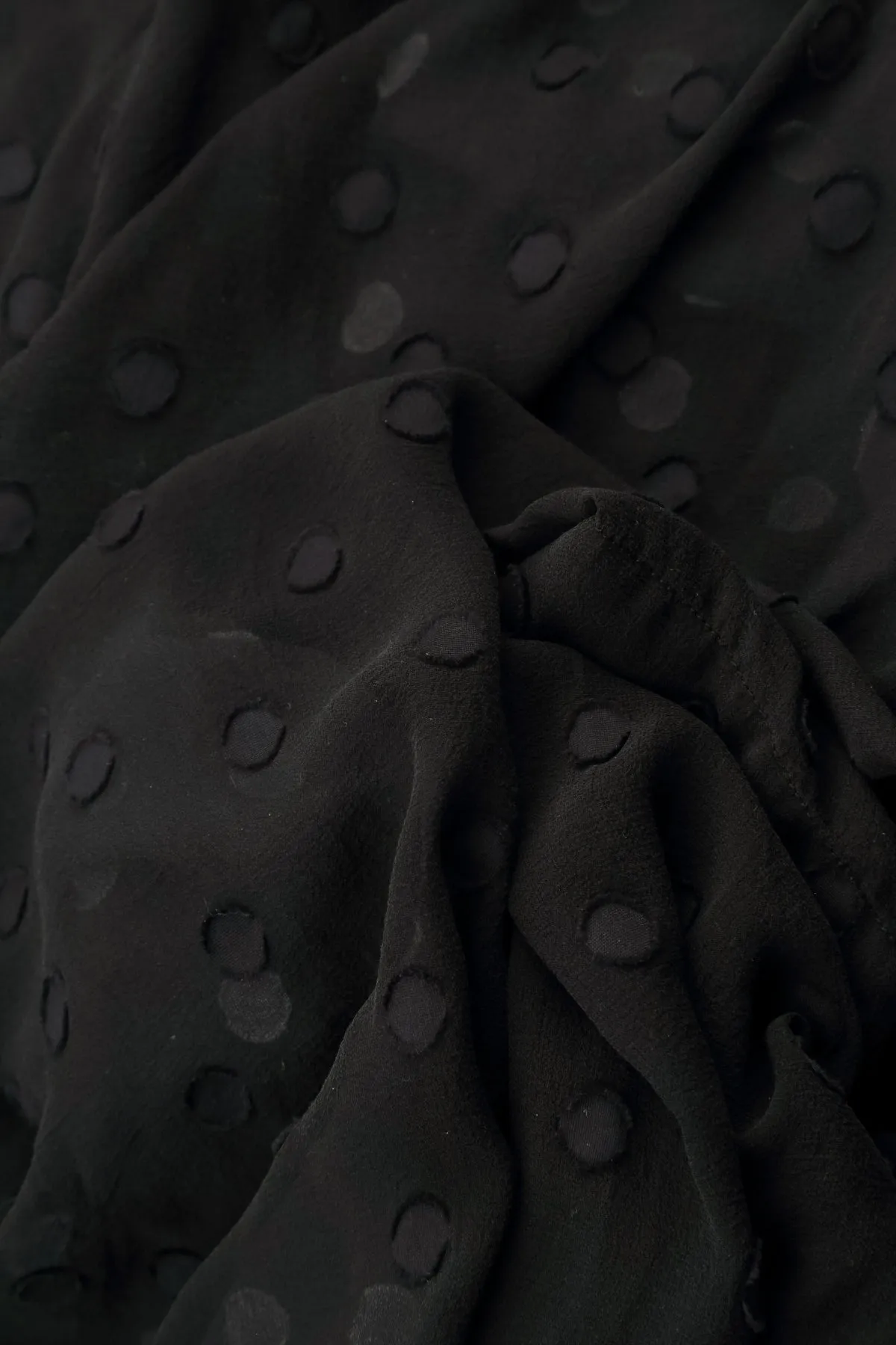MoistureWickingMaterial british retro Layered Dotty Black Silk Dress