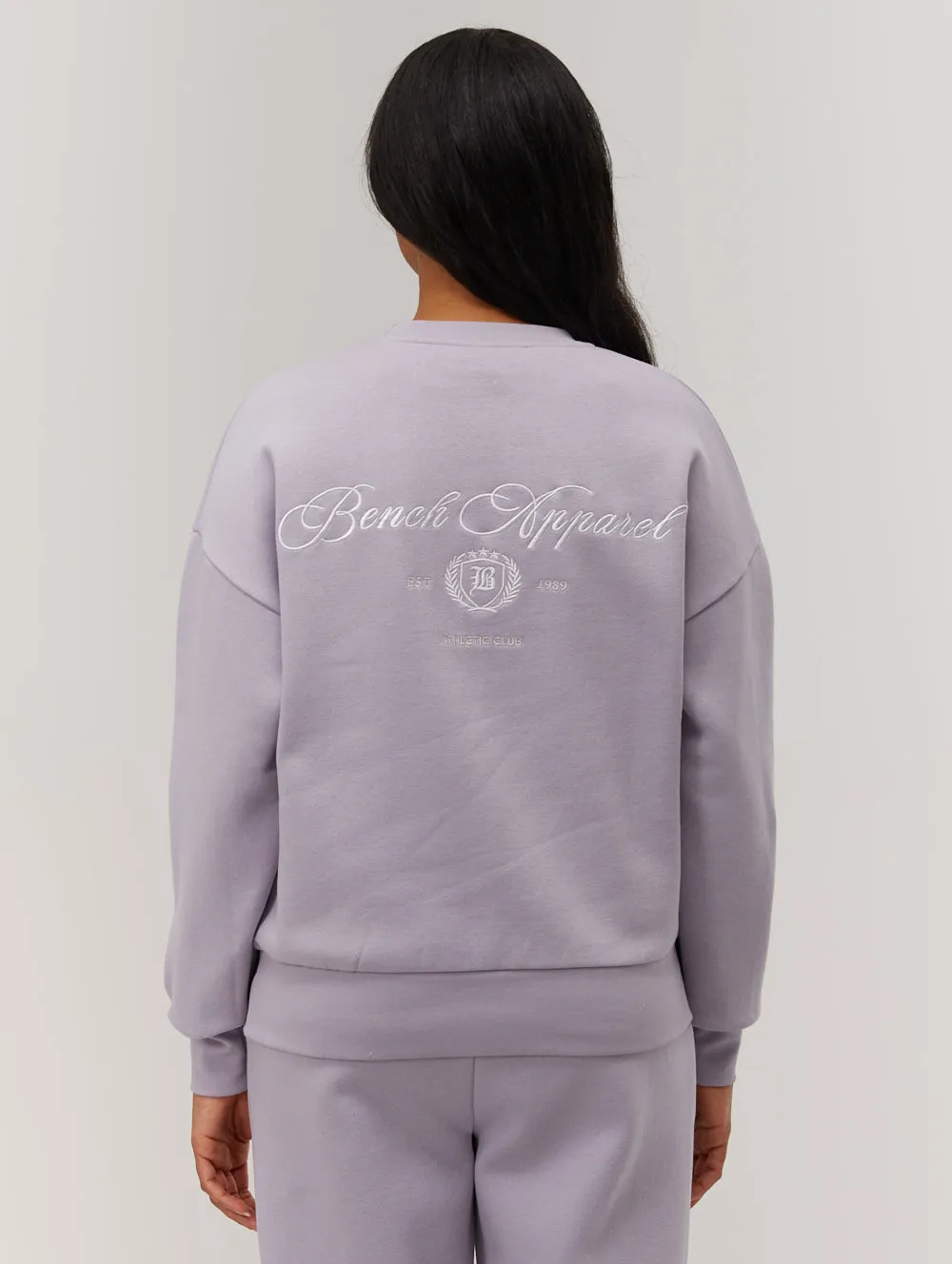Desta Script Graphic Crew Neck Sweatshirt Relaxed Blouse Mind Ease