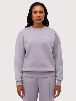 Desta Script Graphic Crew Neck Sweatshirt Elastic cuffs