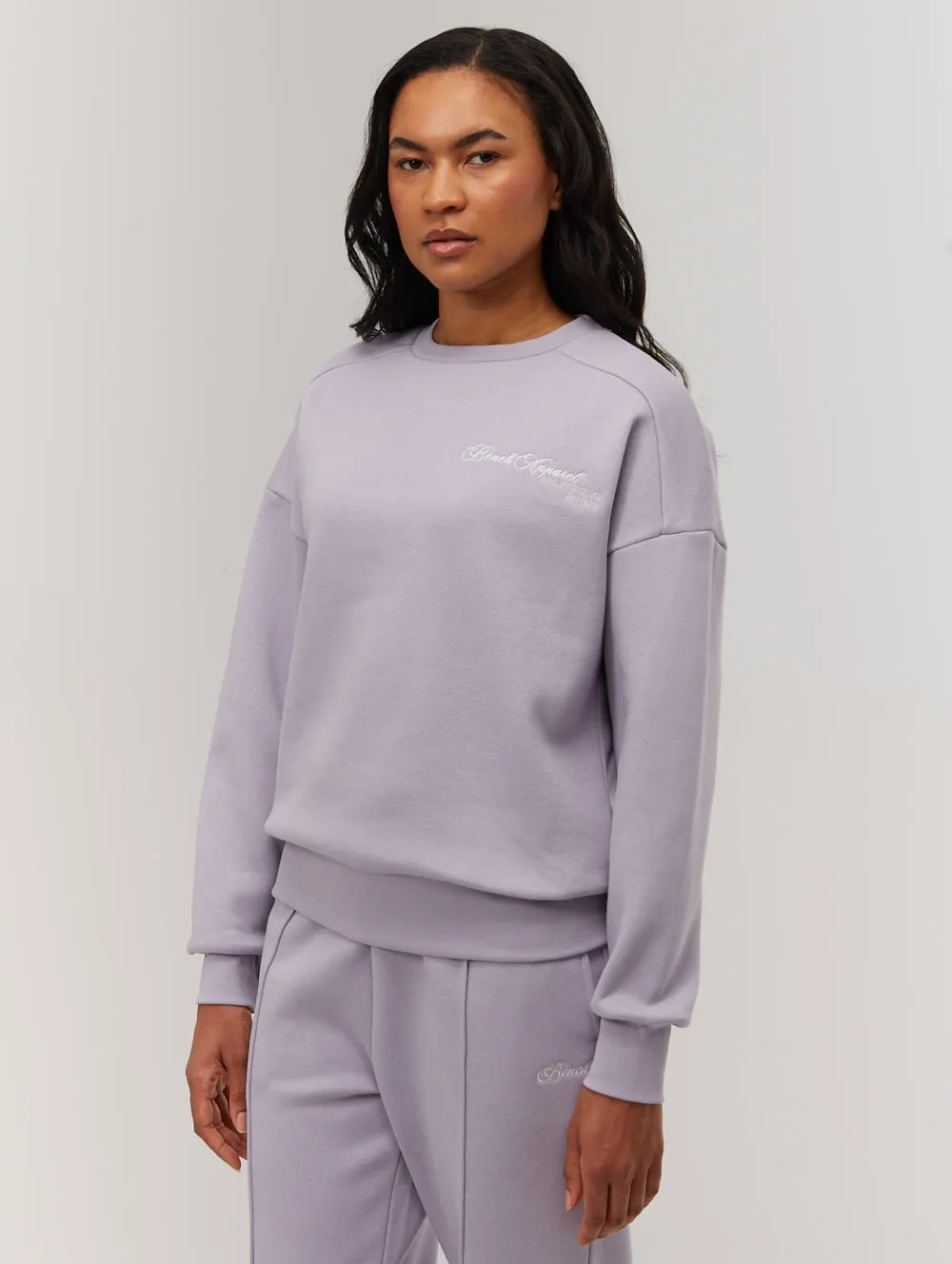Desta Script Graphic Crew Neck Sweatshirt HypoallergenicFabric Breezy Comfort