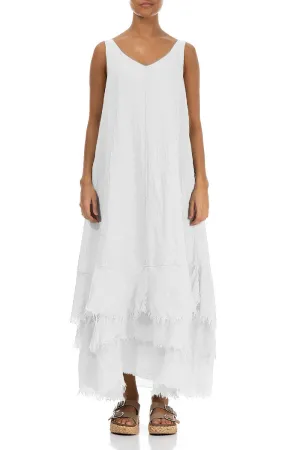 Ice Fit Slim Fit Jeans Maxi Pure White Gauze Linen Dress