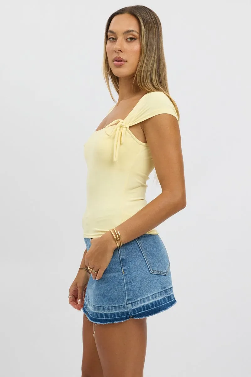 Yellow Supersoft Tank Scoop Neck Ribbon Winter Accessories