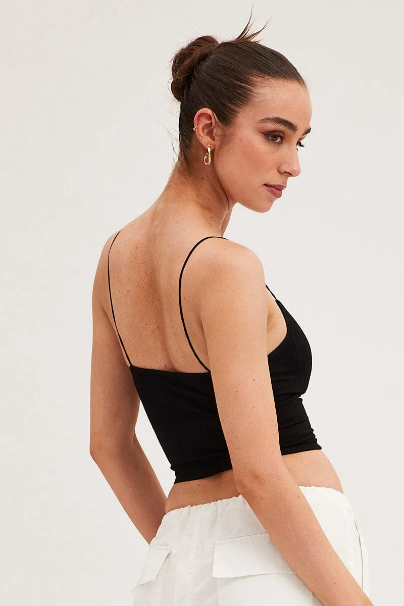 Black Bralette Seamless Light Flow ReflectiveTrimDetails