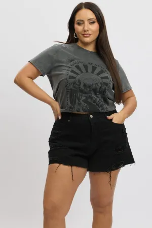 Black Relaxed Shorts Retro cool