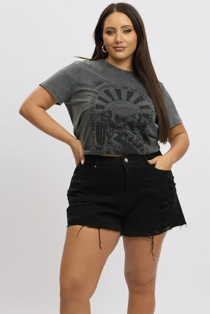 Black Relaxed Shorts Retro cool
