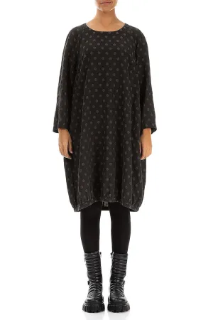 Craft Edge Dotty Forest Brown Balloon Silk Dress
