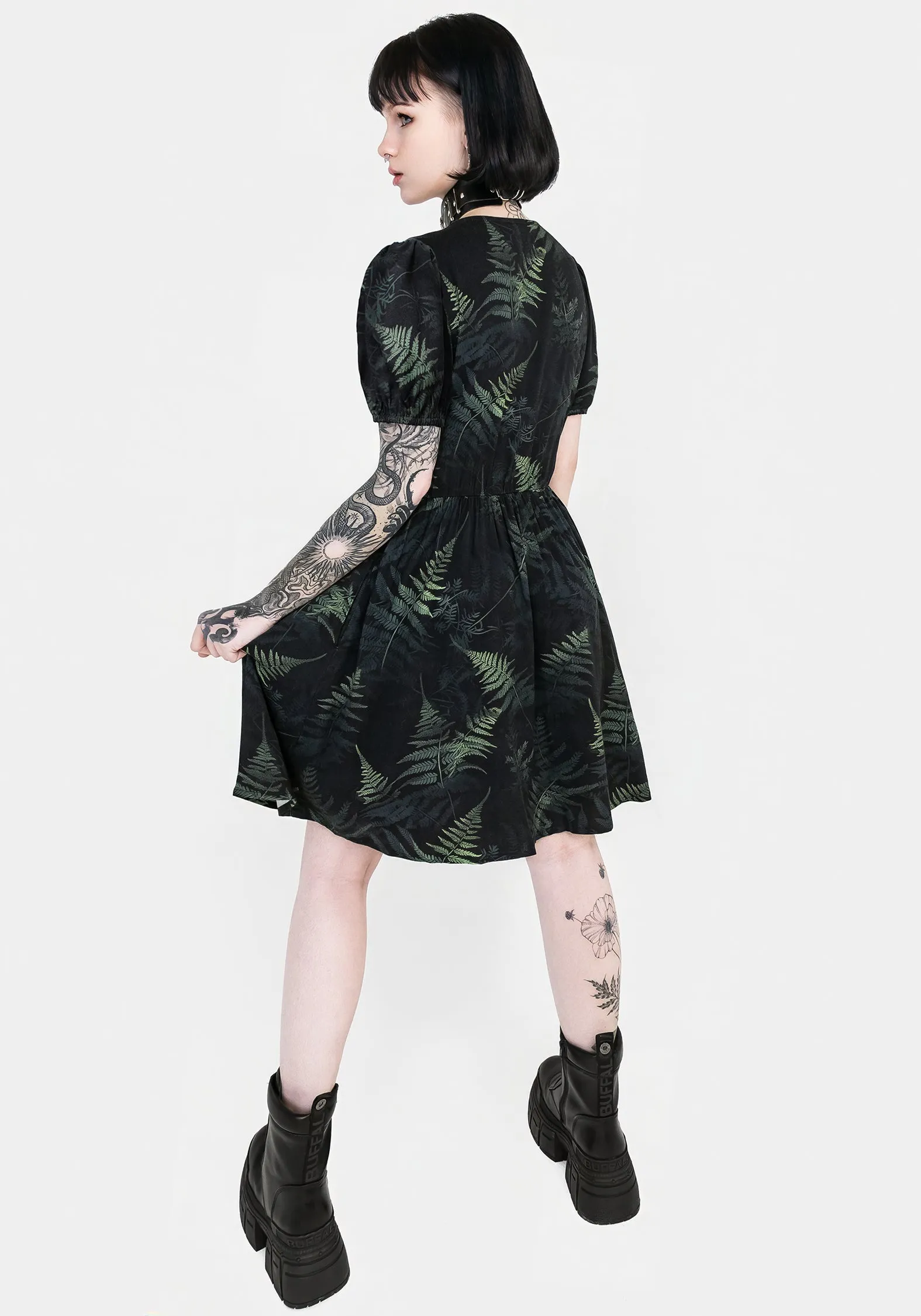fun mini Relaxed-fit day mini Fernery Button Up Corset Mini Dress