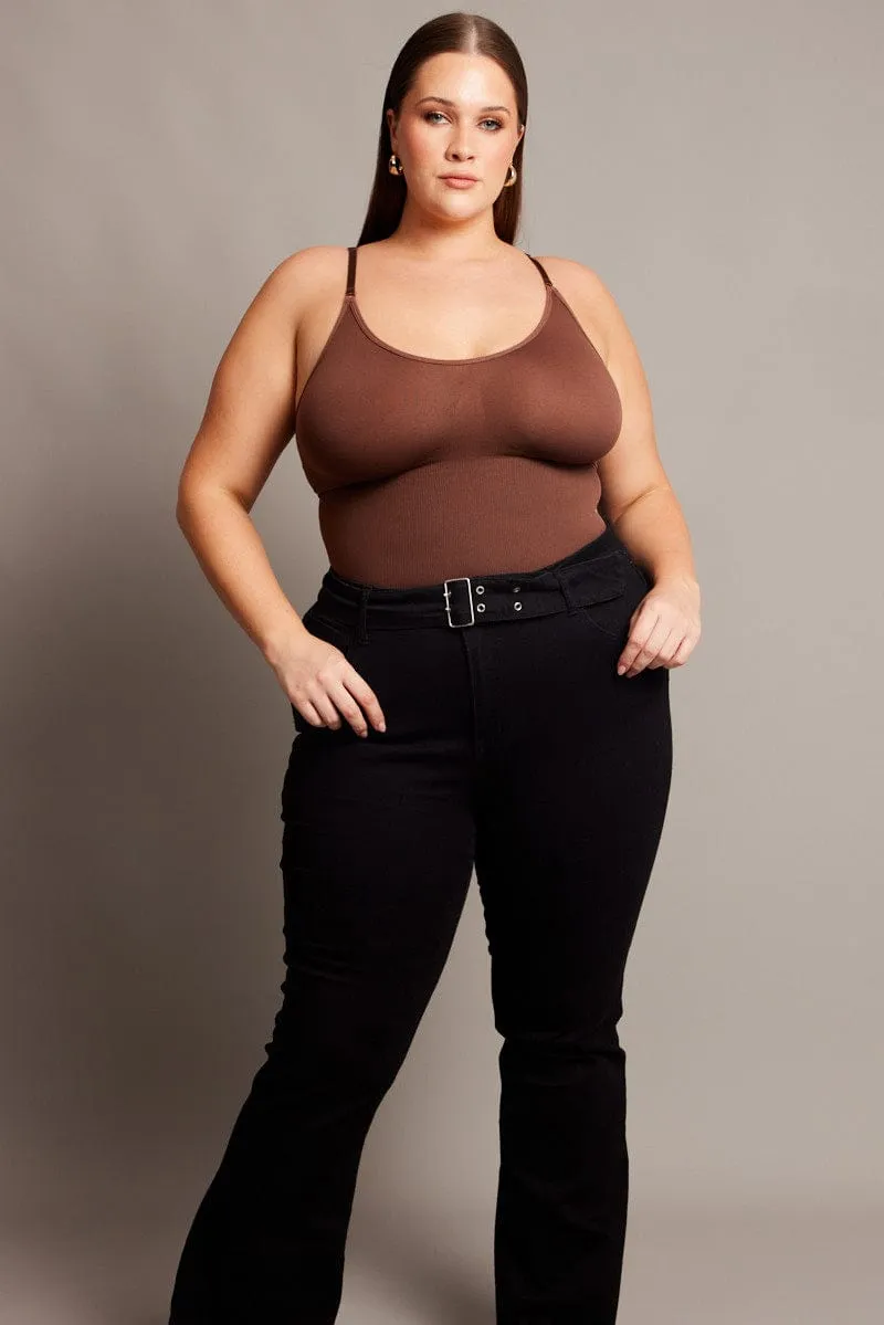 Brown Seamless Sculpting Bodysuit Grace Ease