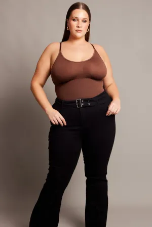 Brown Seamless Sculpting Bodysuit Grace Ease