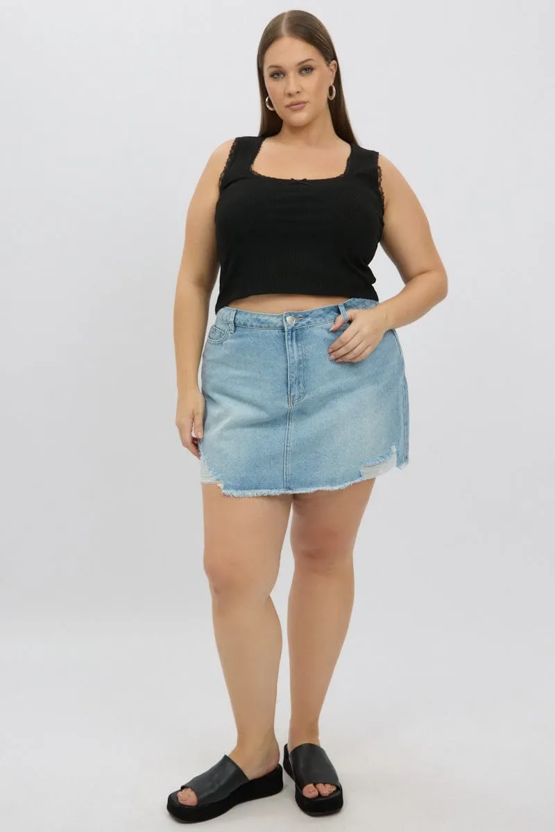 Thermal Insulation Black Tank Top Sleeveless