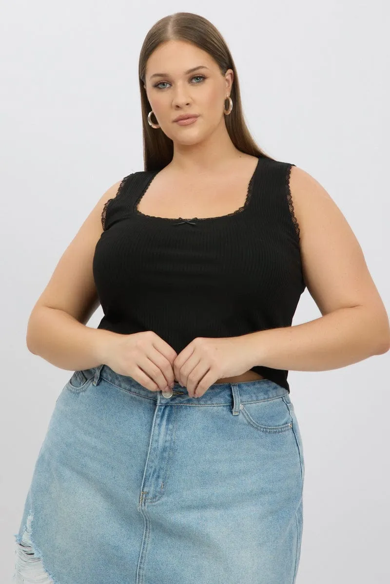 Black Tank Top Sleeveless Opaque Tone QuickReleaseClosures