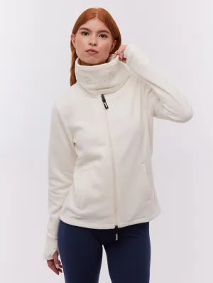 Kid Play Dense Fit Heska Wrap-Neck Zip-Up - White