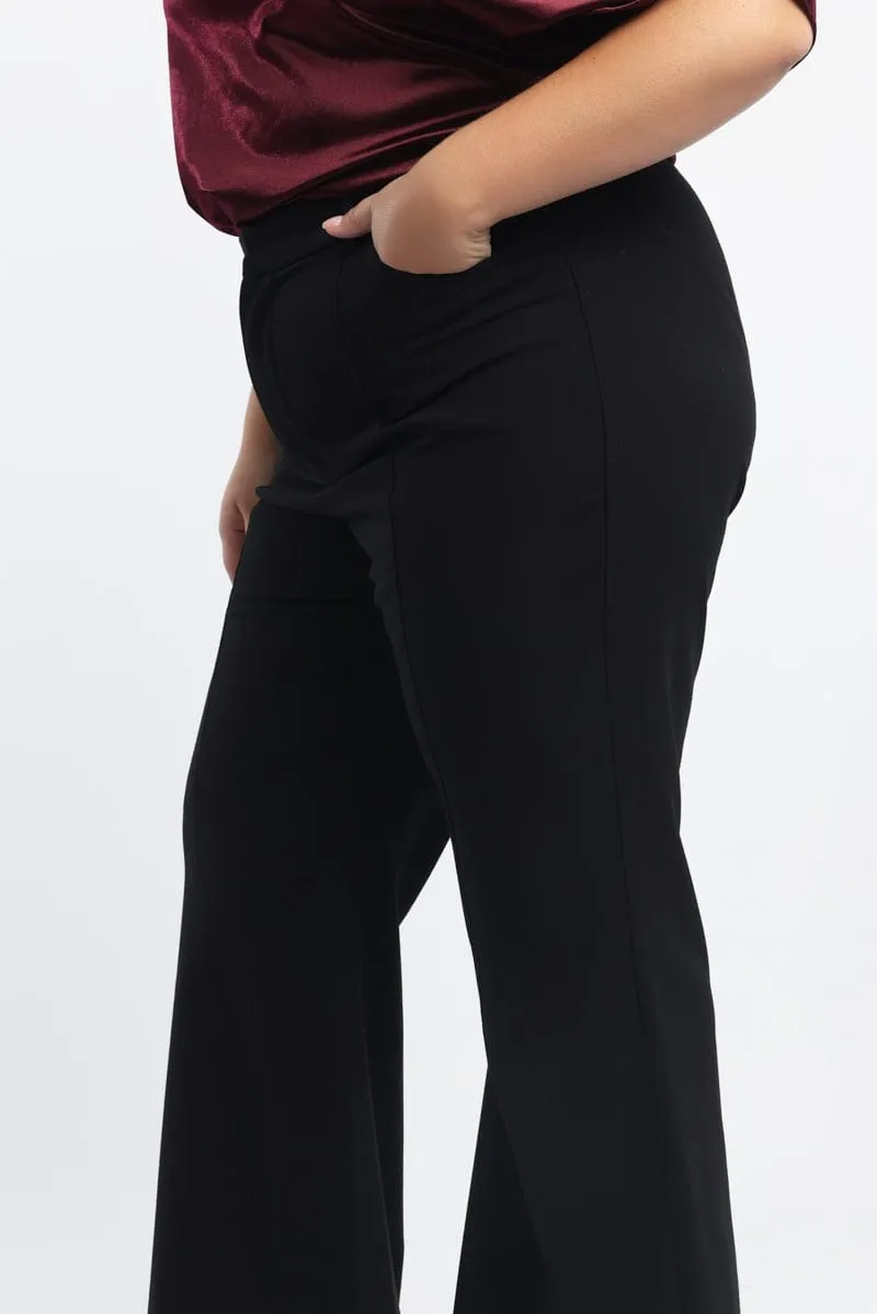 Work Flex Black Slight Flared Tailored Work Pants