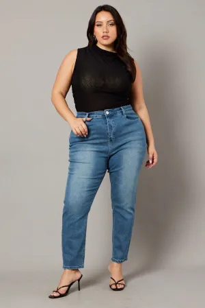 Denim Skinny Jeans High Rise No Bulk Seam Design Fit Layer
