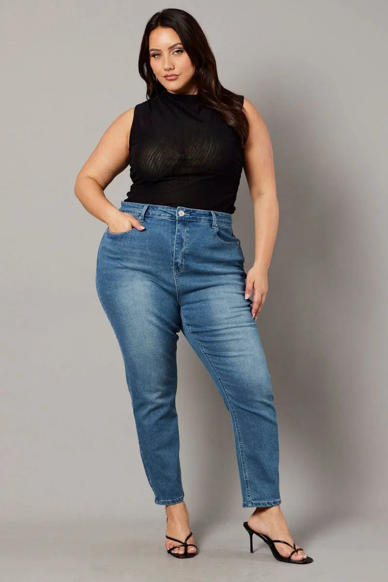 Clean Detail Soft Touch Denim Skinny Jeans High Rise
