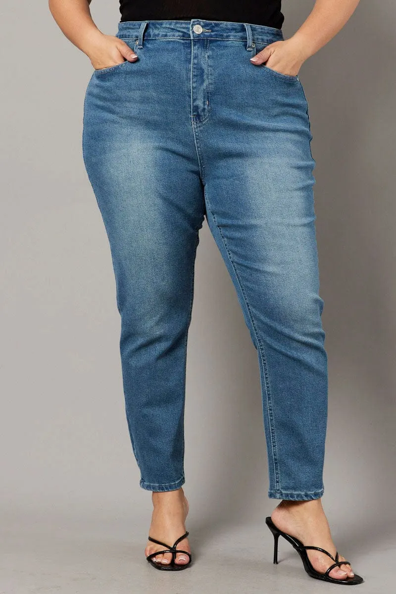 Smart Comfort Abrasion Resistance Denim Skinny Jeans High Rise