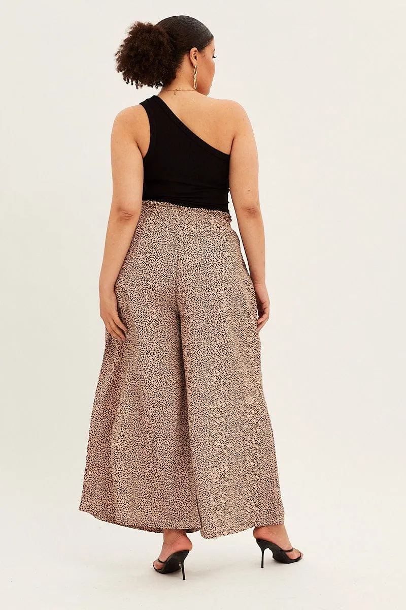 Animal Print Wide Leg Pants High Rise City Ready Cozy and Soft