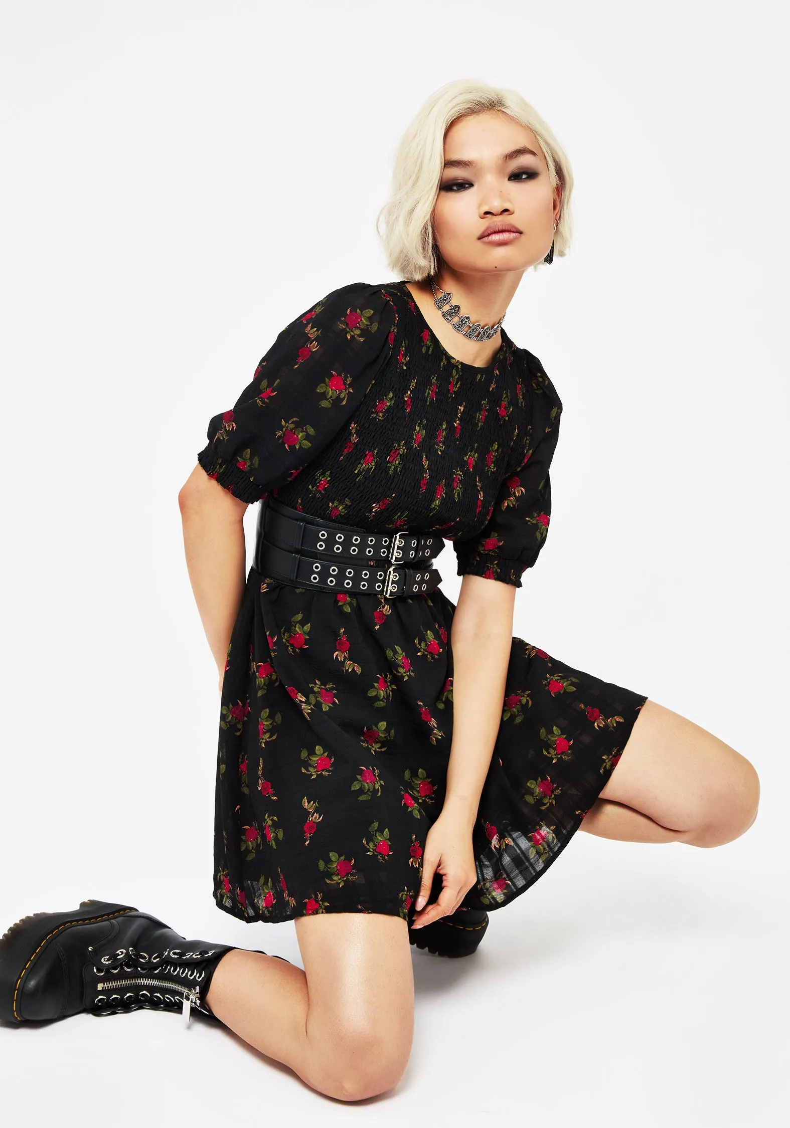 Darcey Floral Print Mini Dress Sheer Glam Casual yet chic piece