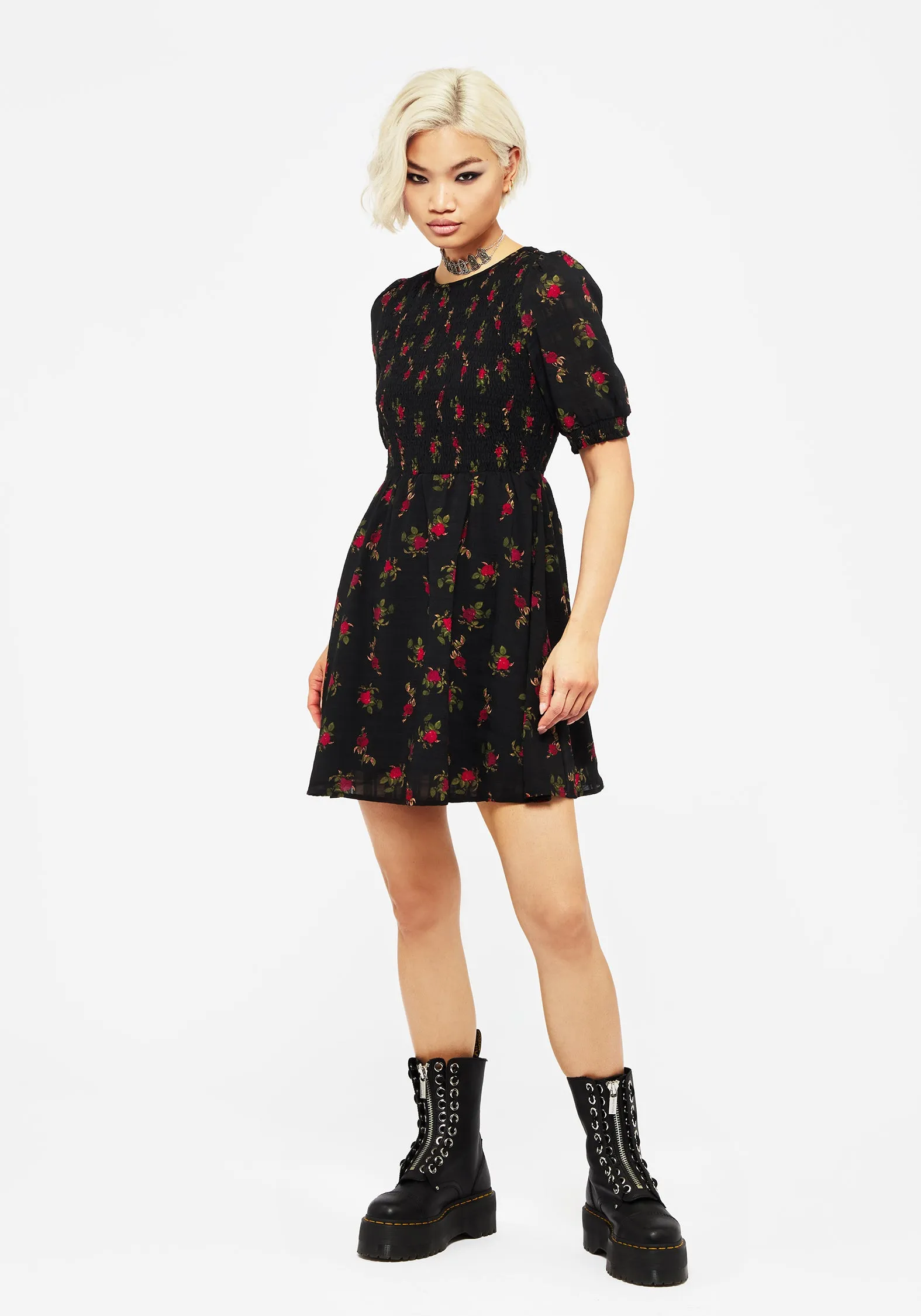 Darcey Floral Print Mini Dress Scene Heat
