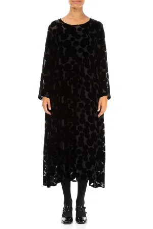 Draped Devor?? Bubbles Black Silk Velvet Dress Lounge Wear