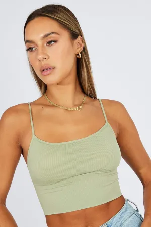 MoistureControl Lining Green Bralette Round Neck Seamless
