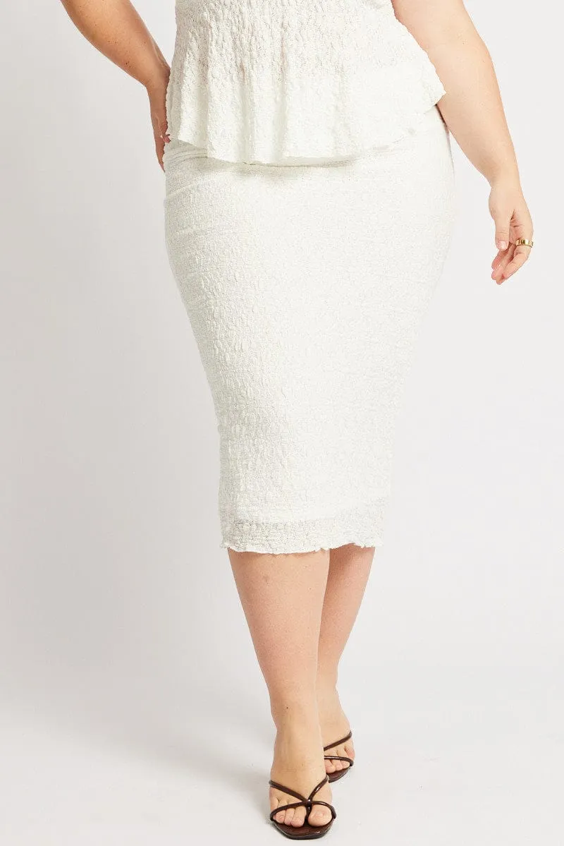 Lightweight texture White Bubble Lace Texture Skirt