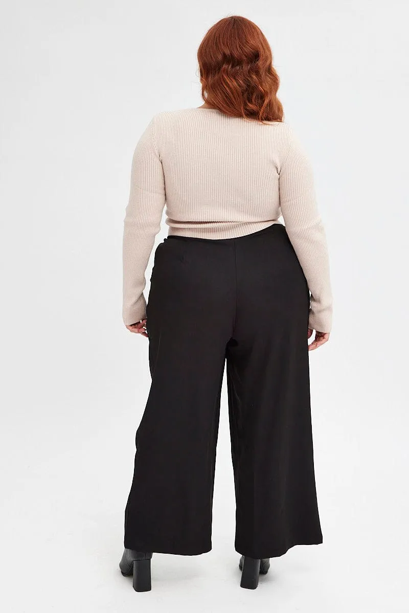 Black Wide Leg Pants High Rise Urban appeal