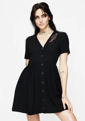 Foxglove V Neck Mini Dress Light Rush Vibrant Prints