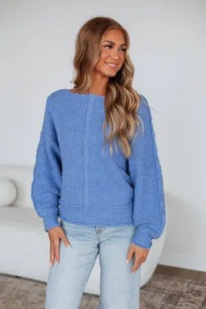 Haven Sweater - Cornflower Blue Warm Knit Design Versatile Piece