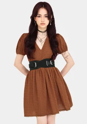 Soleil Cotton-Blend Check Mini Dress Street Heat